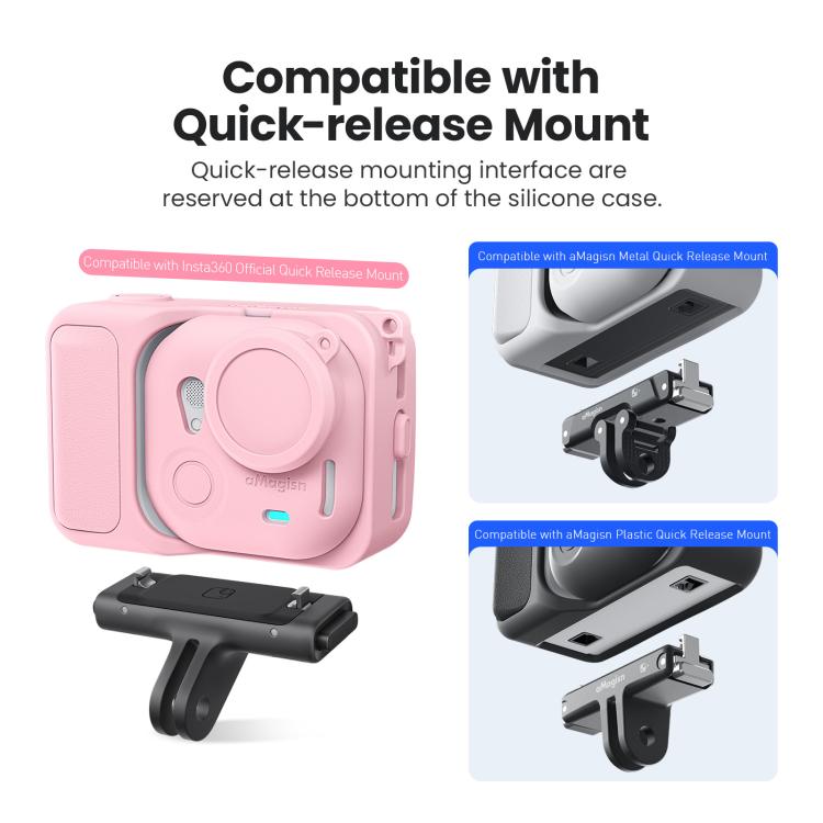For Insta360 Go Ultra aMagisn Silicone Protective Case Kit All-round Protection Shell(Pink) - Case & Bags by aMagisn | Online Shopping UK | buy2fix