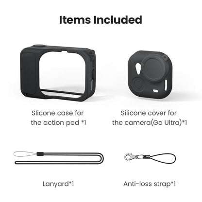 For Insta360 Go Ultra aMagisn Silicone Protective Case Kit All-round Protection Shell(Black) - Case & Bags by aMagisn | Online Shopping UK | buy2fix