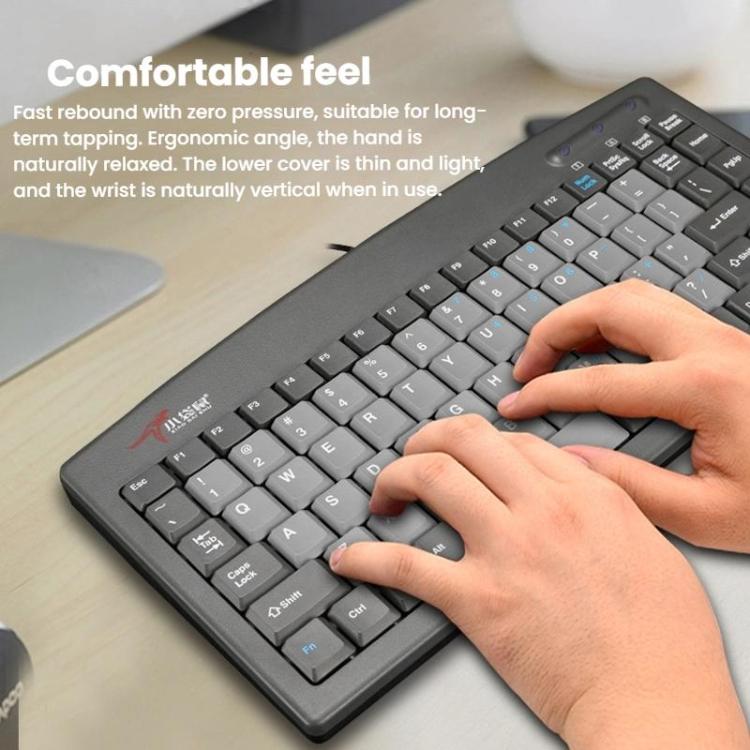 Little Kangaroo DS-9827 88 Key Wired Keyboard With Magnetic Ring Laptop Industrial Office Keyboard, Spec: PS2 - Wired Keyboard by Little Kangaroo | Online Shopping UK | buy2fix