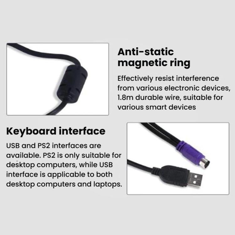 Little Kangaroo DS-8500 Laptop Wired Keyboard With Touchpad, Spec: PS2 With Ears - Wired Keyboard by Little Kangaroo | Online Shopping UK | buy2fix