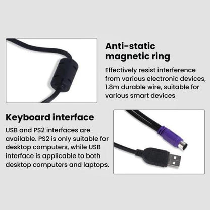 Little Kangaroo DS-8500 Laptop Wired Keyboard With Touchpad, Spec: PS2 With Ears - Wired Keyboard by Little Kangaroo | Online Shopping UK | buy2fix