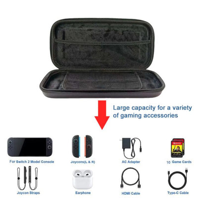 For Nintendo Switch 2 Carrying Case Portable Shockproof and Waterproof  Game Console Accessory Storage Box(Black) - Bags by buy2fix | Online Shopping UK | buy2fix