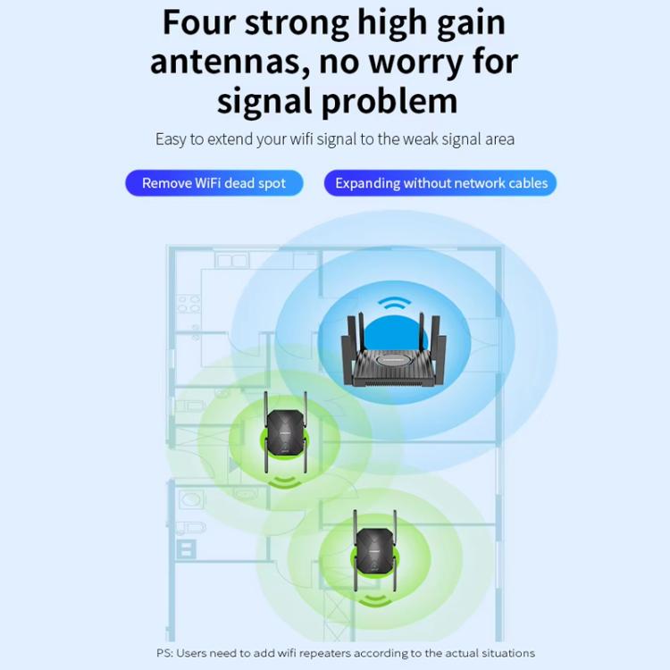 COMFAST CF-XR181 WiFi 6 Dual-Band 1500Mbps Wireless Signal Booster Gigabit Wireless Repeater - Broadband Amplifiers by COMFAST | Online Shopping UK | buy2fix