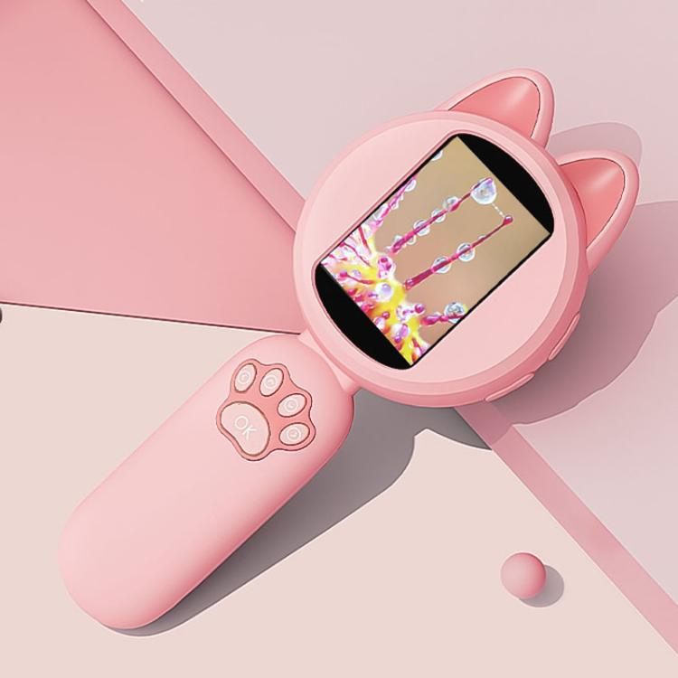 HM020B 4X HD Handheld Children Electronic Magnifier With Screen 2MP Digital Microscope(Pink) - Digital Microscope by buy2fix | Online Shopping UK | buy2fix