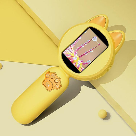 HM020B 4X HD Handheld Children Electronic Magnifier With Screen 2MP Digital Microscope(Yellow) - Digital Microscope by buy2fix | Online Shopping UK | buy2fix