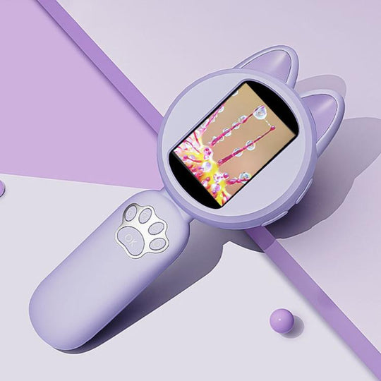 HM020B 4X HD Handheld Children Electronic Magnifier With Screen 2MP Digital Microscope(Purple)