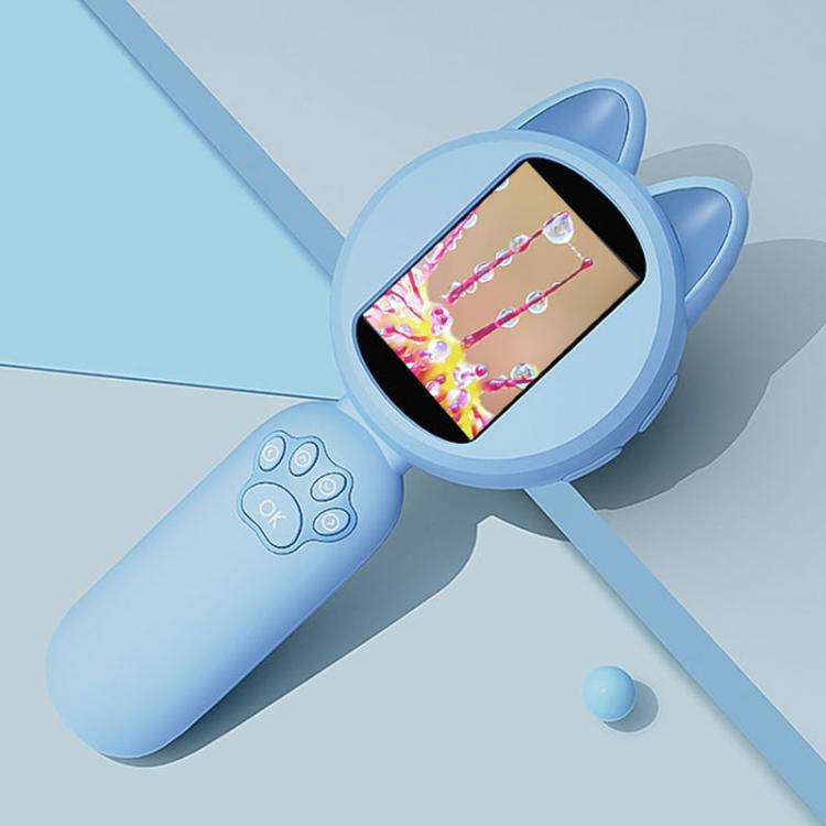 HM020B 4X HD Handheld Children Electronic Magnifier With Screen 2MP Digital Microscope(Blue) - Digital Microscope by buy2fix | Online Shopping UK | buy2fix