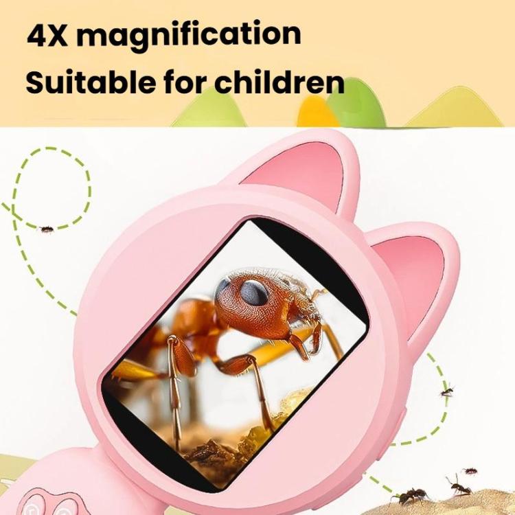 HM020B 4X HD Handheld Children Electronic Magnifier With Screen 2MP Digital Microscope(Pink) - Digital Microscope by buy2fix | Online Shopping UK | buy2fix