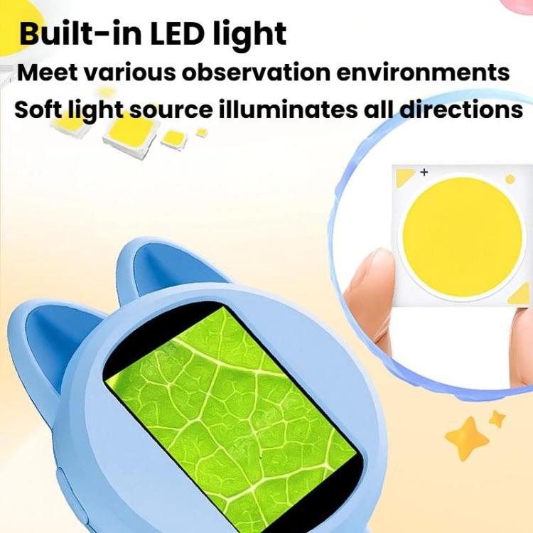 HM020B 4X HD Handheld Children Electronic Magnifier With Screen 2MP Digital Microscope(Yellow) - Digital Microscope by buy2fix | Online Shopping UK | buy2fix