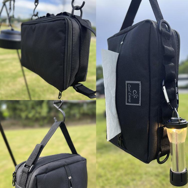 COOL CAMP CF-3303 Car Tissue Hanging Bag Outdoor Camping Tool Tableware Storage Bag(Black) - Stowing Tidying by COOL CAMP | Online Shopping UK | buy2fix