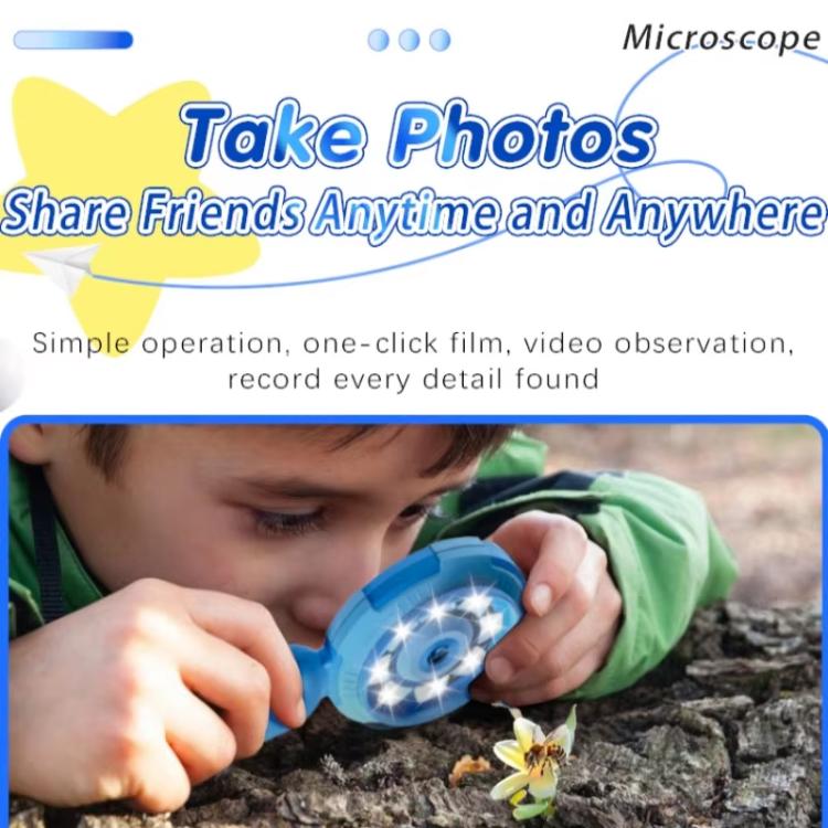 HM020-C Handheld Children Electronic Magnifier HD 2MP Digital Microscope(Blue) - Digital Microscope by buy2fix | Online Shopping UK | buy2fix