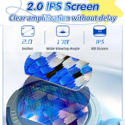 HM020-C Handheld Children Electronic Magnifier HD 2MP Digital Microscope(Blue) - Digital Microscope by buy2fix | Online Shopping UK | buy2fix