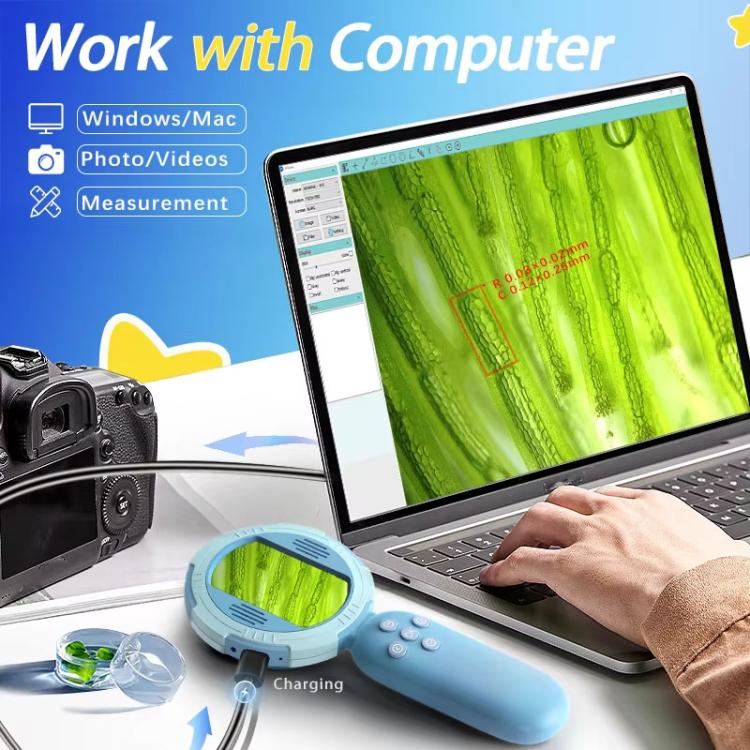 HM020-C Handheld Children Electronic Magnifier HD 2MP Digital Microscope(Blue) - Digital Microscope by buy2fix | Online Shopping UK | buy2fix