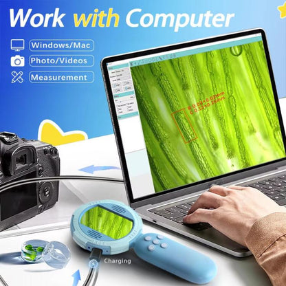 HM020-C Handheld Children Electronic Magnifier HD 2MP Digital Microscope(Blue) - Digital Microscope by buy2fix | Online Shopping UK | buy2fix