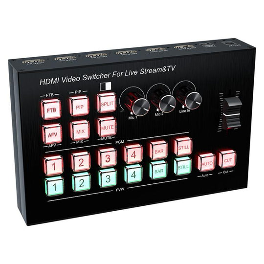 4 In 2 Out HDMI Guide Switchboard Type-C Capture Port OSD Display Game Switcher UK Plug(Black)