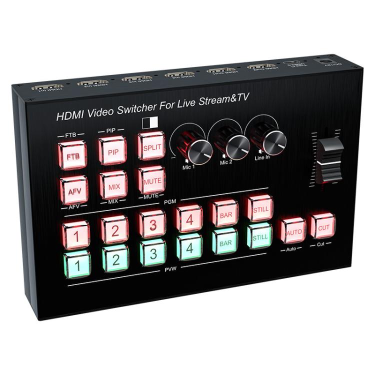 4 In 2 Out HDMI Guide Switchboard Type-C Capture Port OSD Display Game Switcher US Plug(Black) - Live Sound Effects Processors by buy2fix | Online Shopping UK | buy2fix