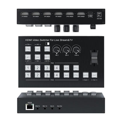 4 In 2 Out HDMI Guide Switchboard Type-C Capture Port OSD Display Game Switcher EU Plug(Black) - Live Sound Effects Processors by buy2fix | Online Shopping UK | buy2fix