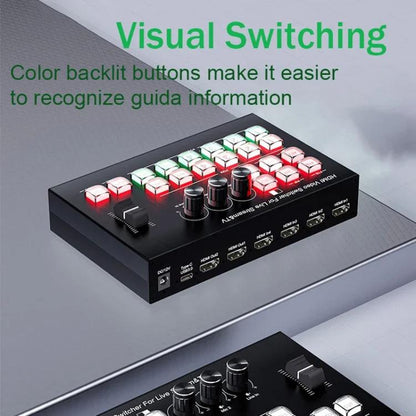 4 In 2 Out HDMI Guide Switchboard Type-C Capture Port OSD Display Game Switcher UK Plug(Black) - Live Sound Effects Processors by buy2fix | Online Shopping UK | buy2fix