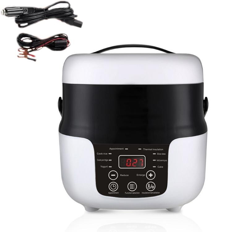 12V-24V 2L Car-Mounted Push-Button Rice Cooker, Specification: English + Battery Cable - Rice Cookers by buy2fix | Online Shopping UK | buy2fix