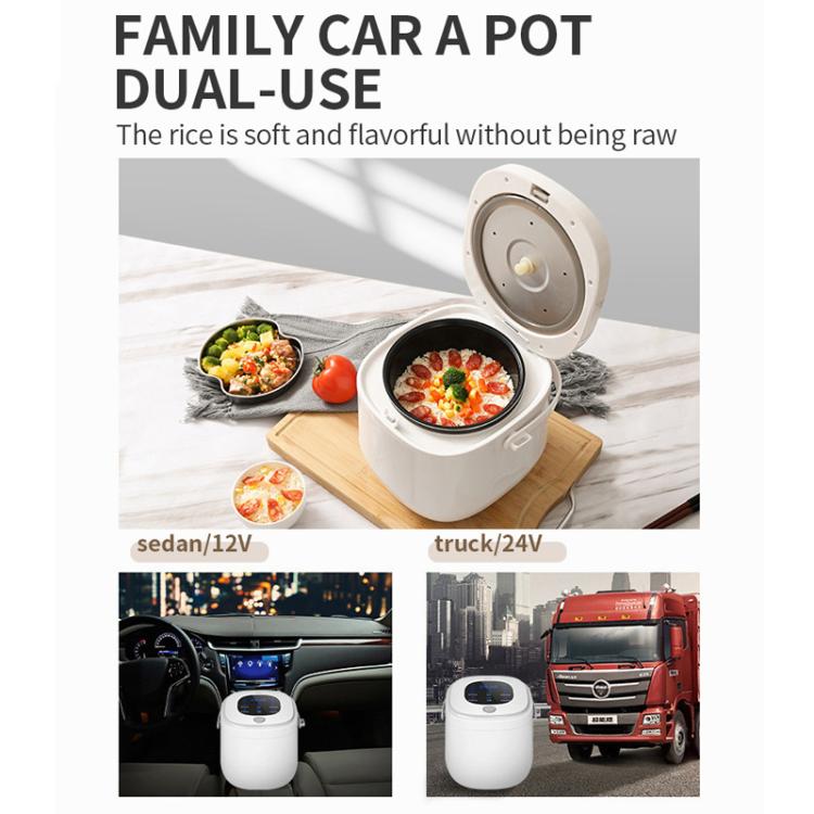 12V-24V 2L Car-Mounted Push-Button Rice Cooker, Specification: English - Rice Cookers by buy2fix | Online Shopping UK | buy2fix
