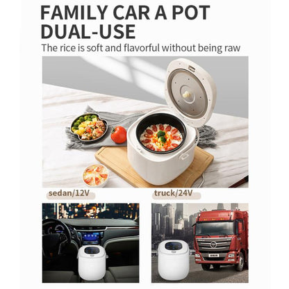 12V-24V 2L Car-Mounted Push-Button Rice Cooker, Specification: Russian + Battery Cable - Rice Cookers by buy2fix | Online Shopping UK | buy2fix