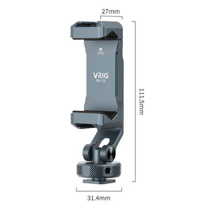 VRIG PH-18 Aluminum Alloy Dual-Head Cold Shoe Phone Mount With Dual 1/4 inch Screw Holes For Horizontal/Vertical Tilting Shooting - Stand by VRIG | Online Shopping UK | buy2fix