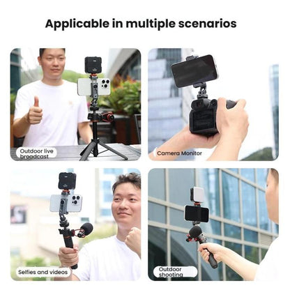 VRIG PH-18 Aluminum Alloy Dual-Head Cold Shoe Phone Mount With Dual 1/4 inch Screw Holes For Horizontal/Vertical Tilting Shooting - Stand by VRIG | Online Shopping UK | buy2fix