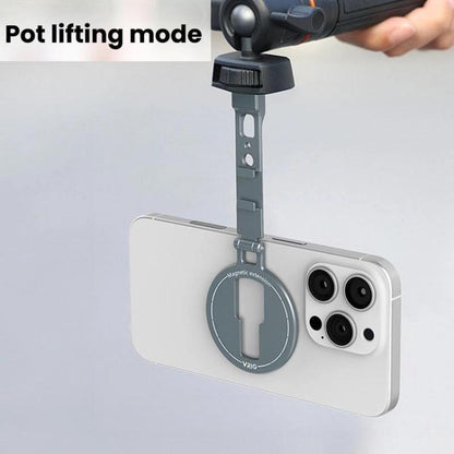VRIG MG-32 Aluminum Alloy Magsafe Magnetic Folding Dual Cold Shoe 1/4 Inch Screw Hole Extension Smartphone Mount - Desktop Holder by VRIG | Online Shopping UK | buy2fix