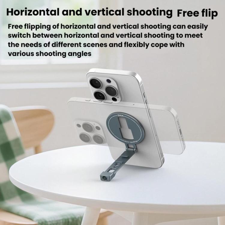 VRIG MG-32 Aluminum Alloy Magsafe Magnetic Folding Dual Cold Shoe 1/4 Inch Screw Hole Extension Smartphone Mount - Desktop Holder by VRIG | Online Shopping UK | buy2fix