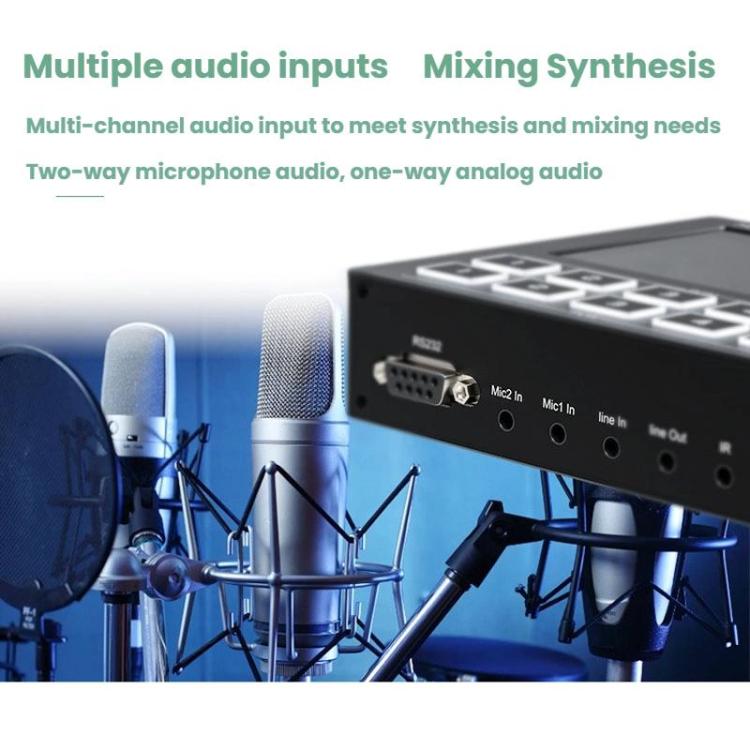 1080P 60Hz 4-Way HDMI Guide Switchboard Built-In 5 Inch Monitor Screen HD Video Live Capture Recording EU Plug - Live Sound Effects Processors by buy2fix | Online Shopping UK | buy2fix