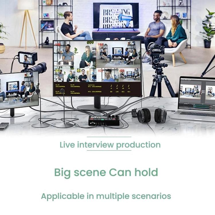 1080P 60Hz 4-Way HDMI Guide Switchboard Built-In 5 Inch Monitor Screen HD Video Live Capture Recording UK Plug - Live Sound Effects Processors by buy2fix | Online Shopping UK | buy2fix