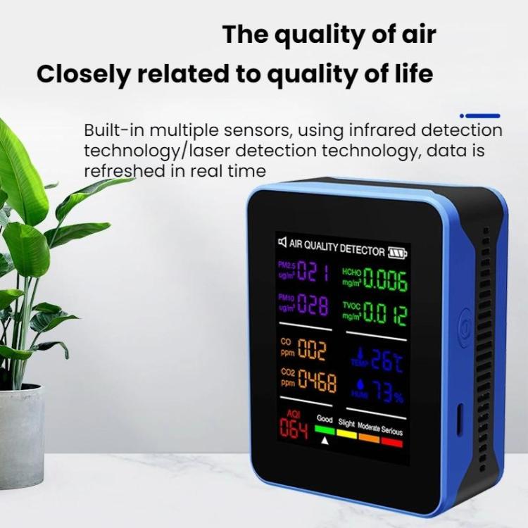 Multifunctional CO2 Air Quality Environmental Monitor(Black) - Air & Water Quality Tester by buy2fix | Online Shopping UK | buy2fix
