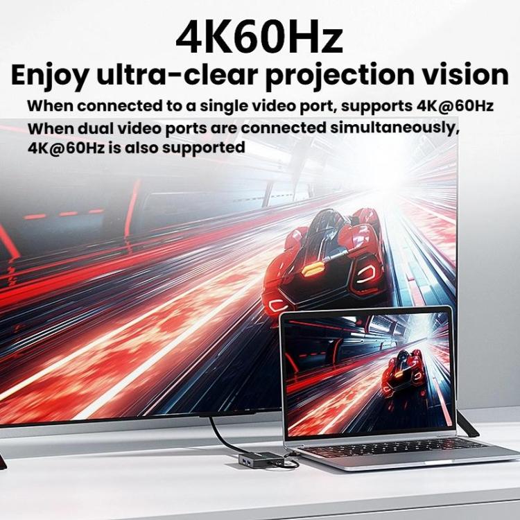 Blueendless HD706 7 In 1 Docking Station Gigabit Ethernet Port High-Speed Transfer HUB - USB HUB by Blueendless | Online Shopping UK | buy2fix