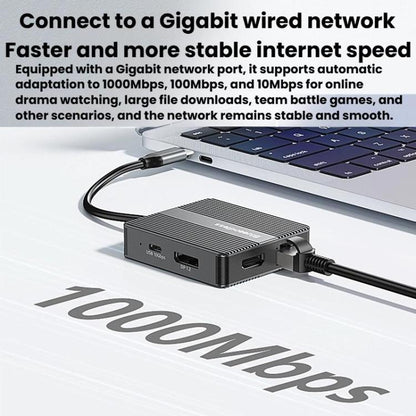 Blueendless HP706 7 In 1 Docking Station Gigabit Ethernet Port High-Speed Transfer HUB - USB HUB by Blueendless | Online Shopping UK | buy2fix