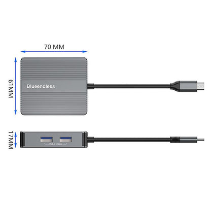 Blueendless HP706 7 In 1 Docking Station Gigabit Ethernet Port High-Speed Transfer HUB - USB HUB by Blueendless | Online Shopping UK | buy2fix