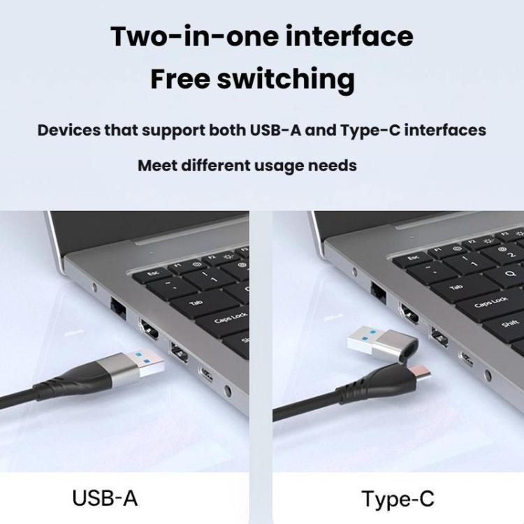 USB3.0+Type-C To Dual HDMI Extender 4K 60HZ Dual Screen Heterodyne HD Video Converter, Size: 25cm(Silver Gray) - Adapter by buy2fix | Online Shopping UK | buy2fix