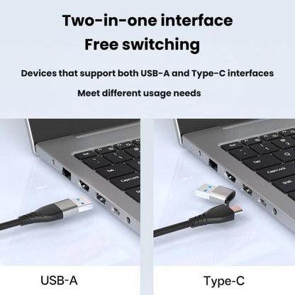 USB3.0+Type-C To Dual HDMI Extender 4K 60HZ Dual Screen Heterodyne HD Video Converter, Size: 25cm(Silver Gray) - Adapter by buy2fix | Online Shopping UK | buy2fix