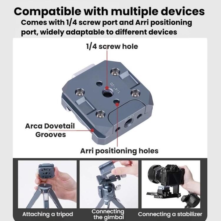 COBONE CQ-2 Aluminum Alloy Quick Release Adapter Universal Gimbal Clamp Accessories For Phones DSLRs - Holder by COBONE | Online Shopping UK | buy2fix