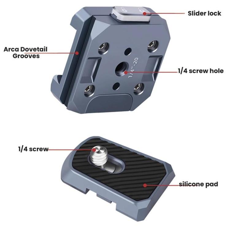 COBONE CQ-2 Aluminum Alloy Quick Release Adapter Universal Gimbal Clamp Accessories For Phones DSLRs - Holder by COBONE | Online Shopping UK | buy2fix