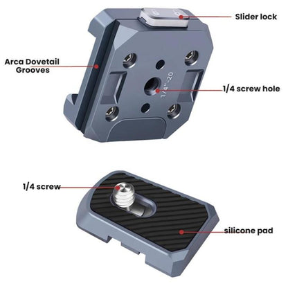 COBONE CQ-2 Aluminum Alloy Quick Release Adapter Universal Gimbal Clamp Accessories For Phones DSLRs - Holder by COBONE | Online Shopping UK | buy2fix