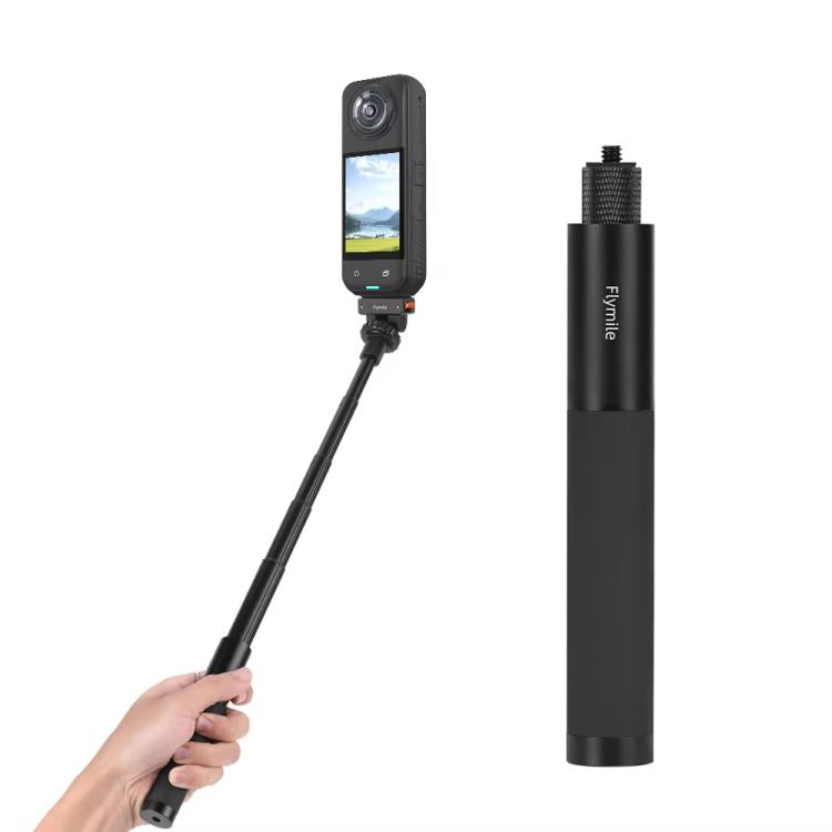 Flymile 16.5-73.5cm Mini Invisible Selfie Stick for Panoramic Cameras Anti-Shake Metal Pole Pocket-Friendly Extendable Selfie Monopod(Black) - Self Monopod Grip by Flymile | Online Shopping UK | buy2fix