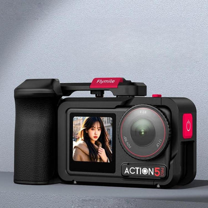 For DJI Action 5 Pro/4/3 Flymile Street Shooting Handle Grip Expansion Cage Kit(Black) - Protection Frame by Flymile | Online Shopping UK | buy2fix