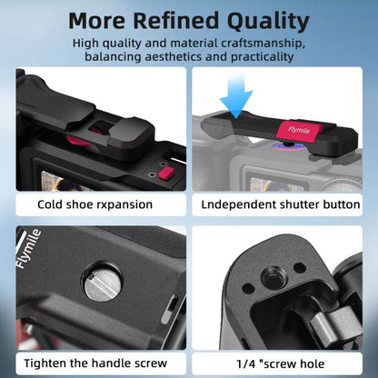 For DJI Action 5 Pro/4/3 Flymile Street Shooting Handle Grip Expansion Cage Kit(Black) - Protection Frame by Flymile | Online Shopping UK | buy2fix