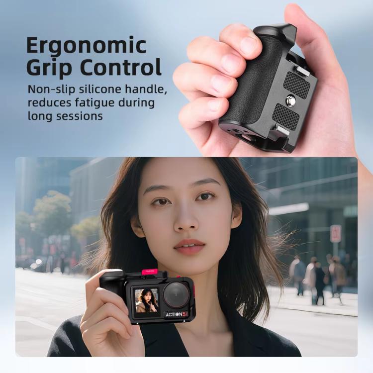 For DJI Action 5 Pro/4/3 Flymile Street Shooting Handle Grip Expansion Cage Kit(Black) - Protection Frame by Flymile | Online Shopping UK | buy2fix