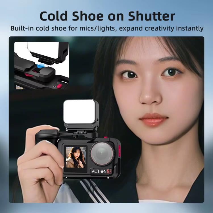 For DJI Action 5 Pro/4/3 Flymile Street Shooting Handle Grip Expansion Cage Kit(Black) - Protection Frame by Flymile | Online Shopping UK | buy2fix