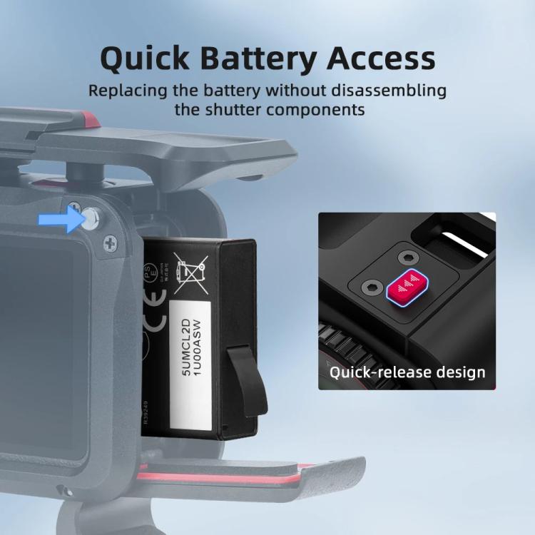 For DJI Action 5 Pro/4/3 Flymile Street Shooting Handle Grip Expansion Cage Kit(Black) - Protection Frame by Flymile | Online Shopping UK | buy2fix