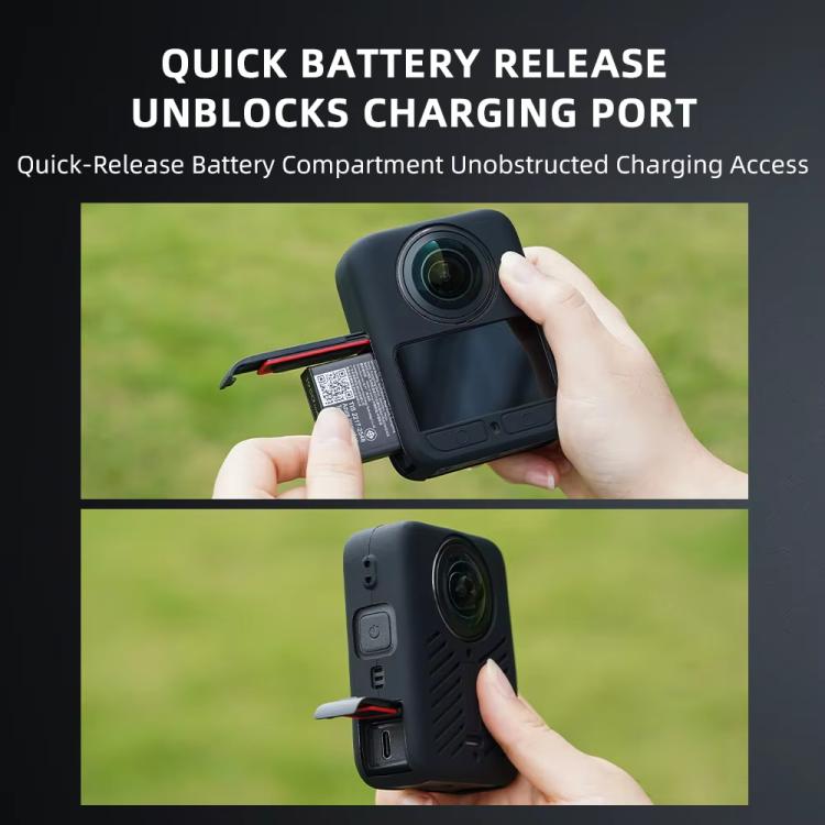 For DJI Osmo 360 Silicone Case Anti-Scratch Shock-Absorbing Dustproof Cover Black - Case & Bags by buy2fix | Online Shopping UK | buy2fix
