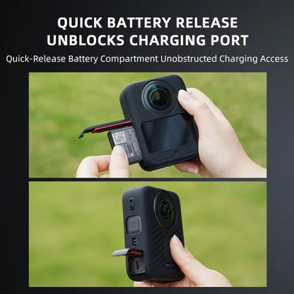 For DJI Osmo 360 Silicone Case Anti-Scratch Shock-Absorbing Dustproof Cover Black - Case & Bags by buy2fix | Online Shopping UK | buy2fix