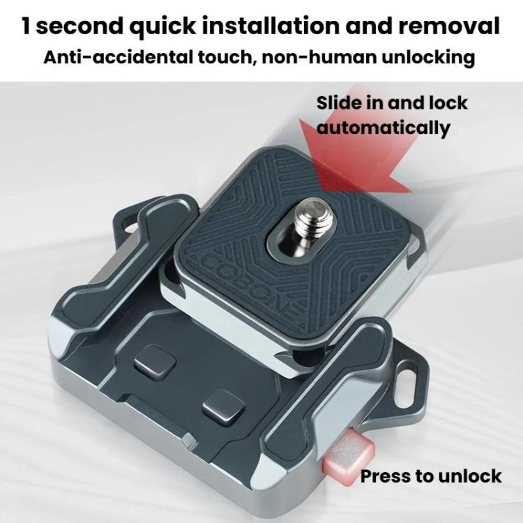 COBONE XQC-1 Camera Shoulder Strap Quick-Mount Clip Base Universal DSLR Tripod Head Adapter Base - Quick Release Plate by COBONE | Online Shopping UK | buy2fix