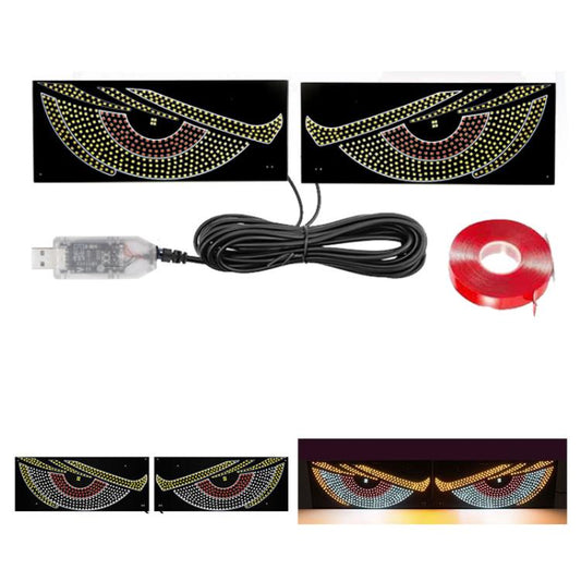 USB Car-mounted Dynamic Demon Eye Car Sticker LED Indicator Light(Red Yellow+White) - Decorative Lights by buy2fix | Online Shopping UK | buy2fix